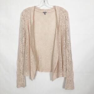 Charlotte Russe Open Front Pink Cardigan Open Knit Juniors M